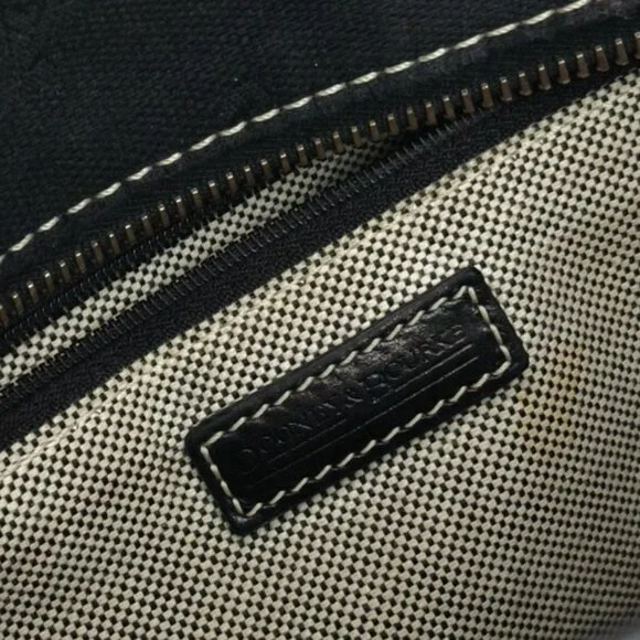 Dooney Bourke Handbag Black All Weather Leather VTG Logo Pattern Zipper Zipper - Picture 16 of 16